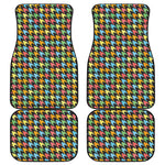Colorful Houndstooth Print Front and Back Car Floor Mats