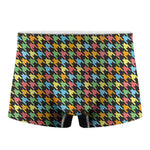 Colorful Houndstooth Print Men's Boxer Briefs