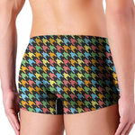 Colorful Houndstooth Print Men's Boxer Briefs