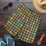 Colorful Houndstooth Print Men's Shorts