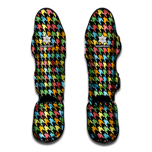 Colorful Houndstooth Print Muay Thai Shin Guard