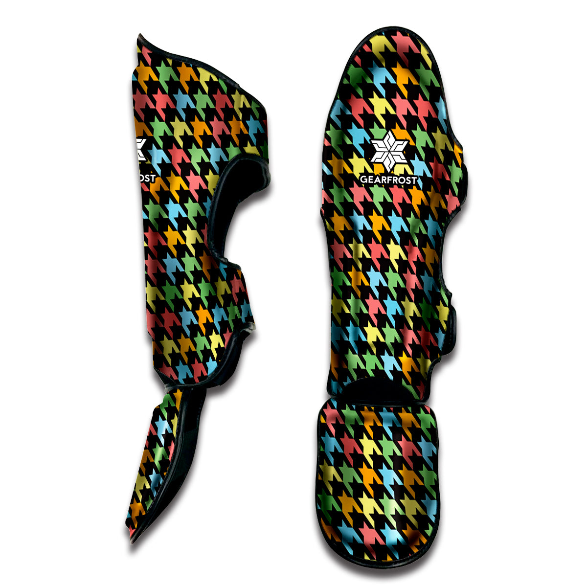 Colorful Houndstooth Print Muay Thai Shin Guard