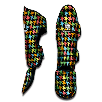 Colorful Houndstooth Print Muay Thai Shin Guard