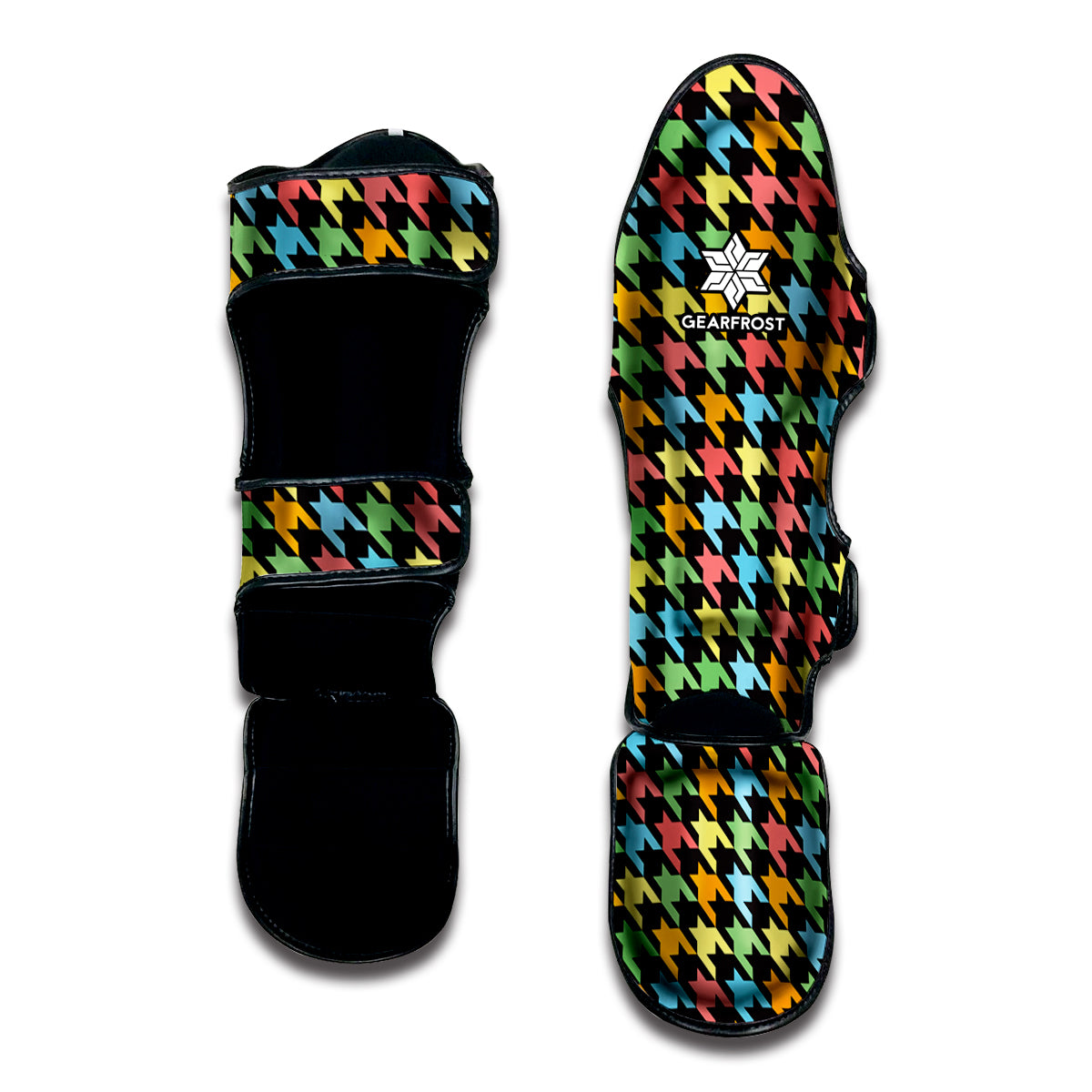 Colorful Houndstooth Print Muay Thai Shin Guard