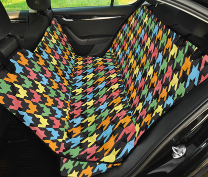 Colorful Houndstooth Print Pet Car Back Seat Cover