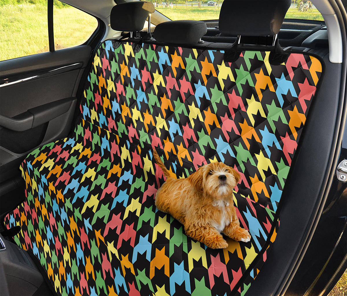 Colorful Houndstooth Print Pet Car Back Seat Cover