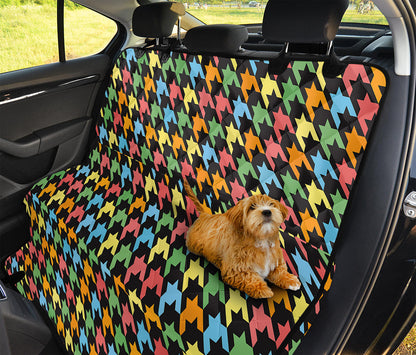 Colorful Houndstooth Print Pet Car Back Seat Cover