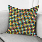 Colorful Houndstooth Print Pillow Cover