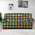 Colorful Houndstooth Print Sofa Cover