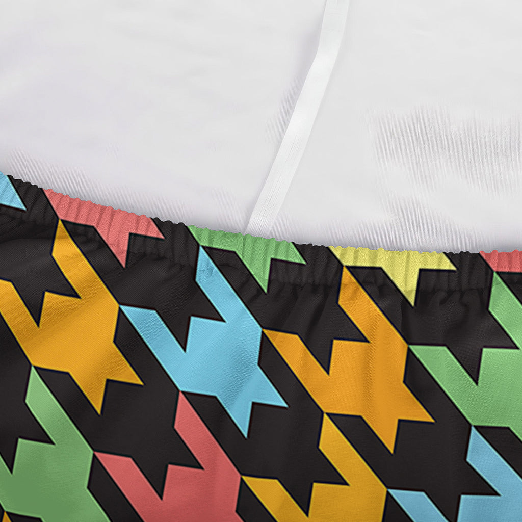 Colorful Houndstooth Print Sofa Cover