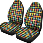 Colorful Houndstooth Print Universal Fit Car Seat Covers