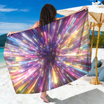 Colorful Hyperspace Print Beach Sarong Wrap
