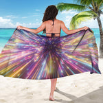 Colorful Hyperspace Print Beach Sarong Wrap