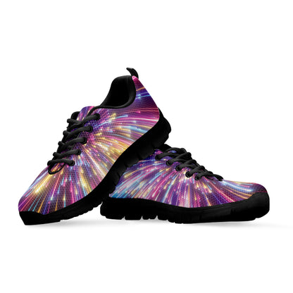 Colorful Hyperspace Print Black Sneakers