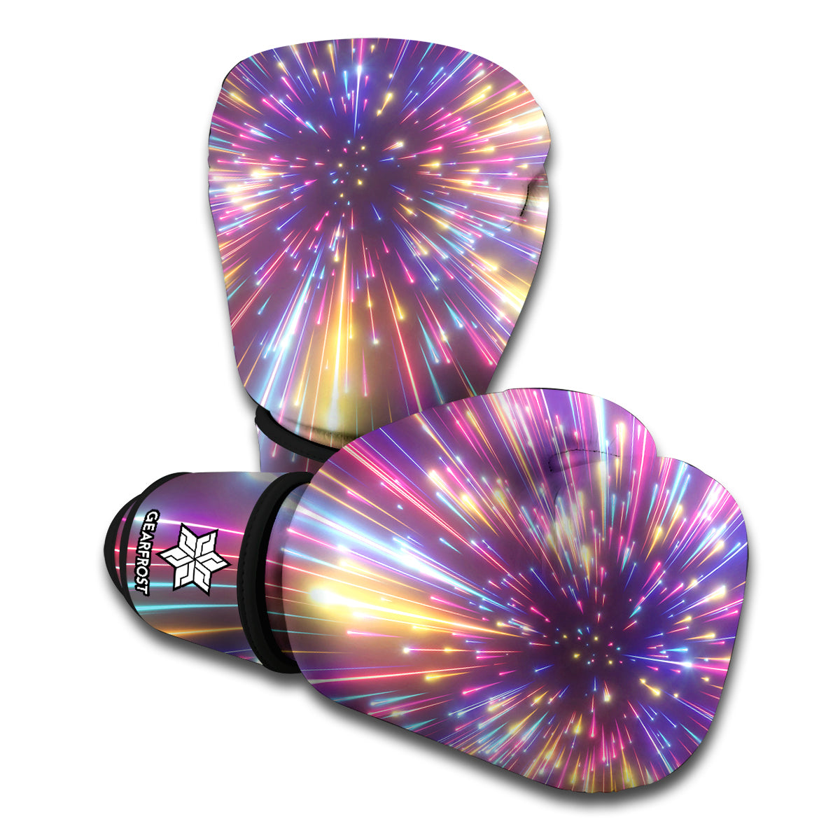 Colorful Hyperspace Print Boxing Gloves
