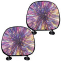 Colorful Hyperspace Print Car Headrest Covers