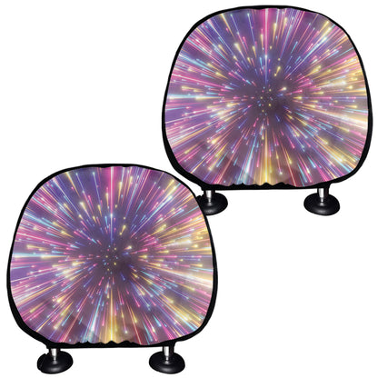 Colorful Hyperspace Print Car Headrest Covers