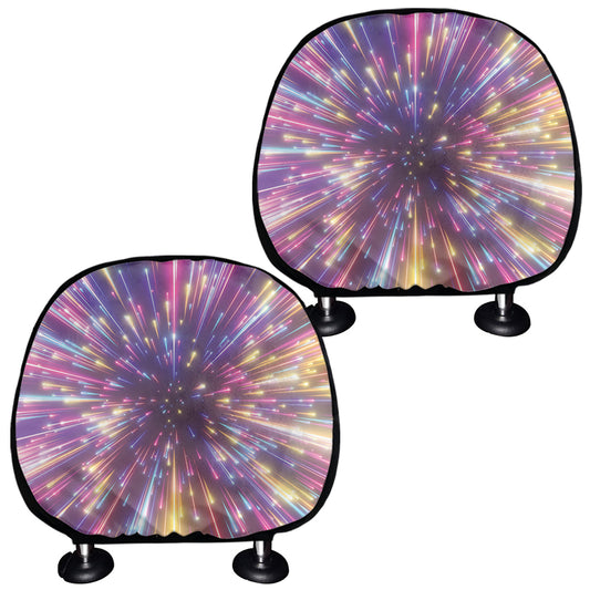 Colorful Hyperspace Print Car Headrest Covers