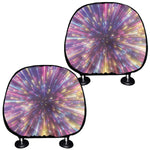 Colorful Hyperspace Print Car Headrest Covers