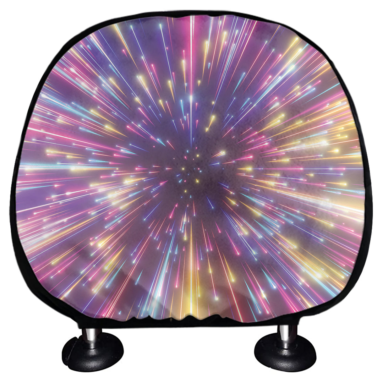 Colorful Hyperspace Print Car Headrest Covers