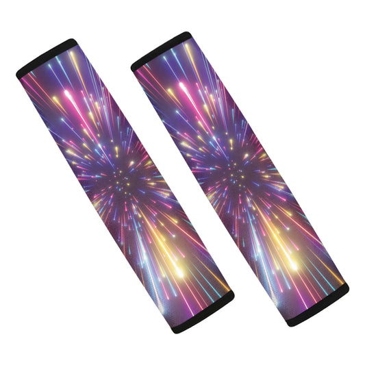 Colorful Hyperspace Print Car Seat Belt Covers