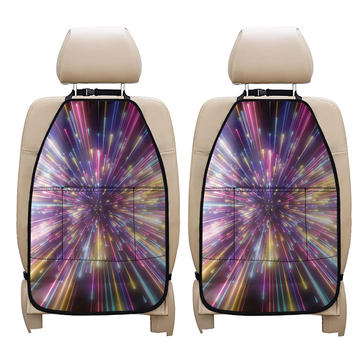 Colorful Hyperspace Print Car Seat Organizers