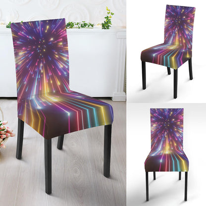 Colorful Hyperspace Print Dining Chair Slipcover