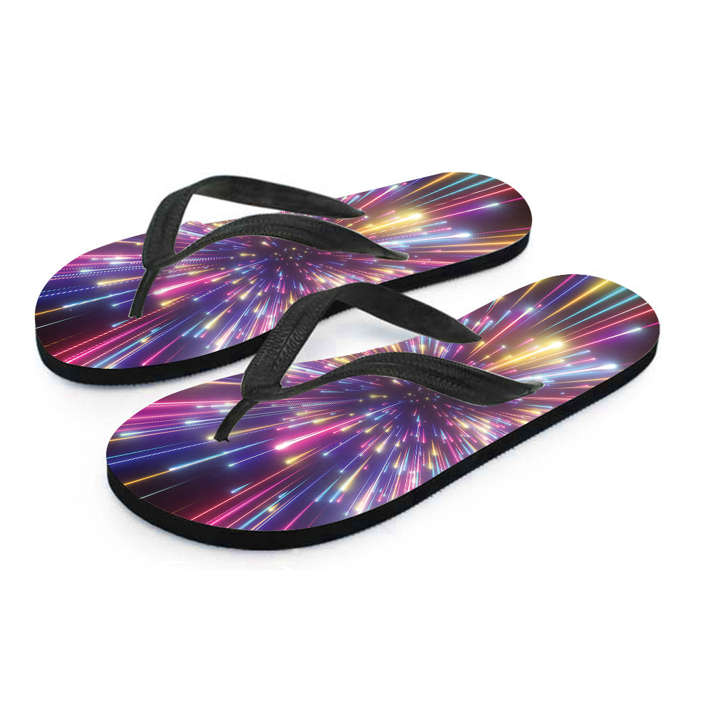 Colorful Hyperspace Print Flip Flops