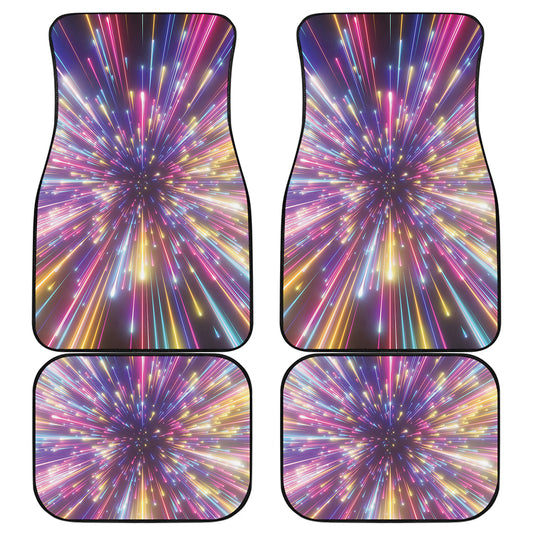 Colorful Hyperspace Print Front and Back Car Floor Mats