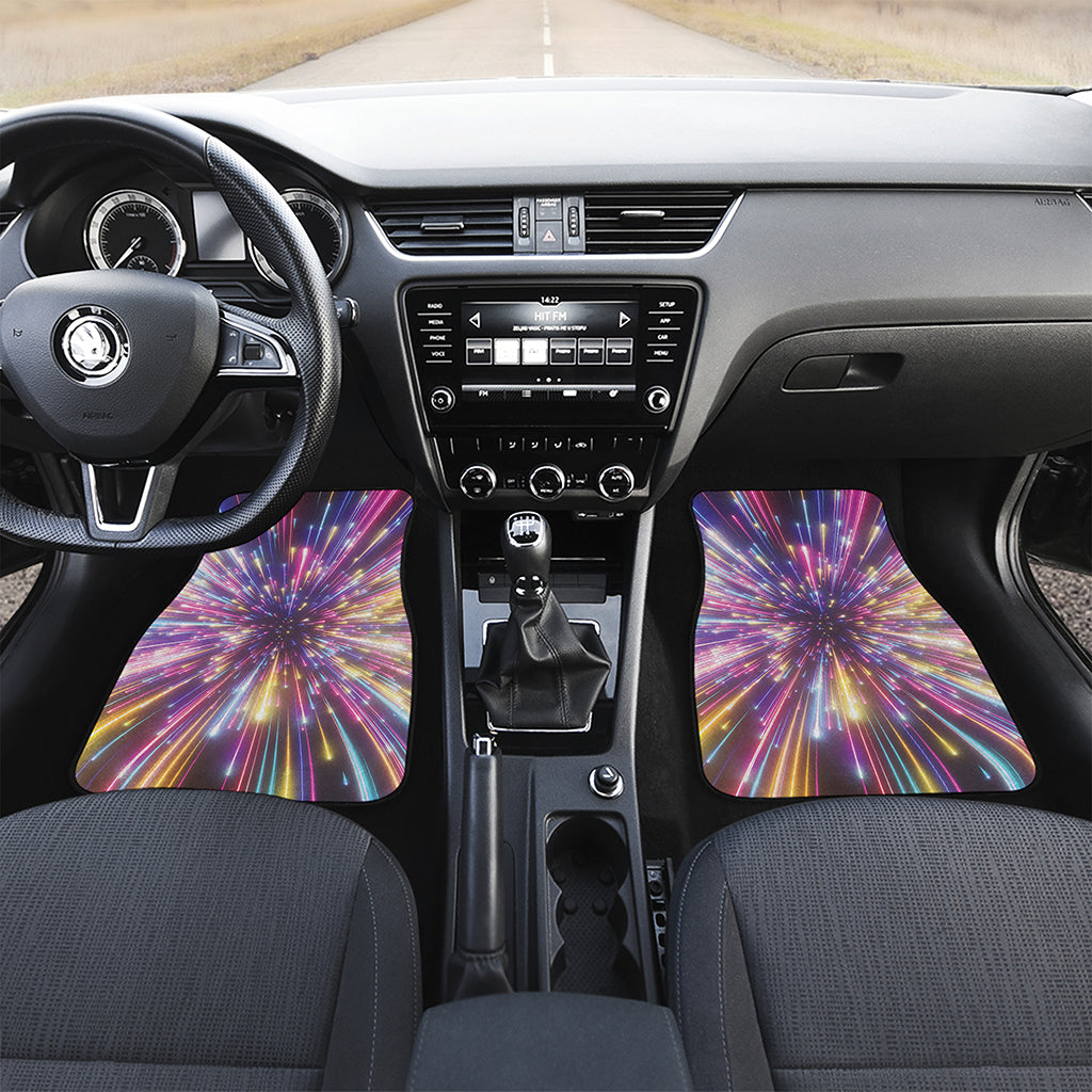 Colorful Hyperspace Print Front Car Floor Mats