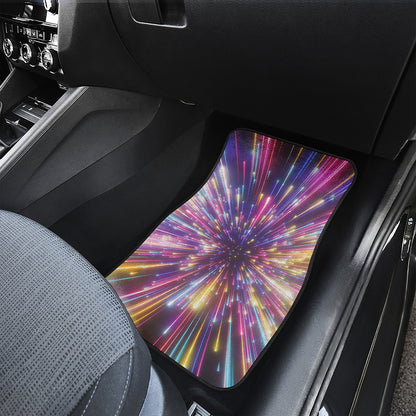 Colorful Hyperspace Print Front Car Floor Mats
