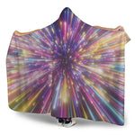 Colorful Hyperspace Print Hooded Blanket