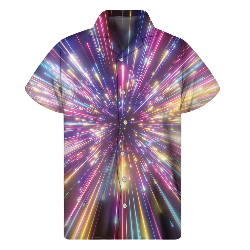 Colorful Hyperspace Print Men's Short Sleeve Shirt