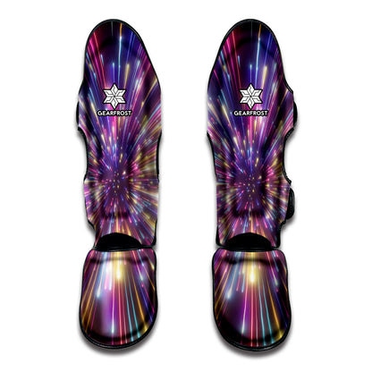 Colorful Hyperspace Print Muay Thai Shin Guard