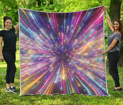 Colorful Hyperspace Print Quilt