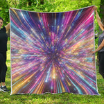 Colorful Hyperspace Print Quilt