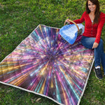 Colorful Hyperspace Print Quilt