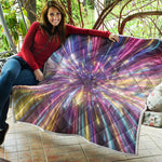 Colorful Hyperspace Print Quilt