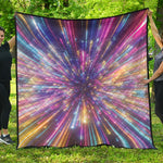 Colorful Hyperspace Print Quilt