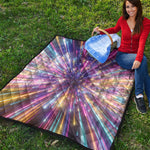 Colorful Hyperspace Print Quilt