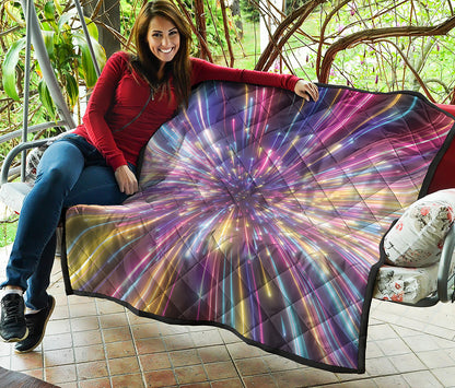 Colorful Hyperspace Print Quilt