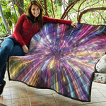Colorful Hyperspace Print Quilt