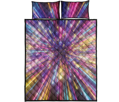Colorful Hyperspace Print Quilt Bed Set