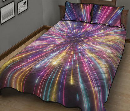 Colorful Hyperspace Print Quilt Bed Set