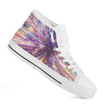 Colorful Hyperspace Print White High Top Shoes