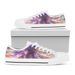 Colorful Hyperspace Print White Low Top Shoes
