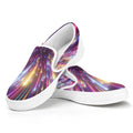Colorful Hyperspace Print White Slip On Sneakers