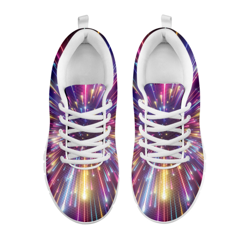 Colorful Hyperspace Print White Sneakers