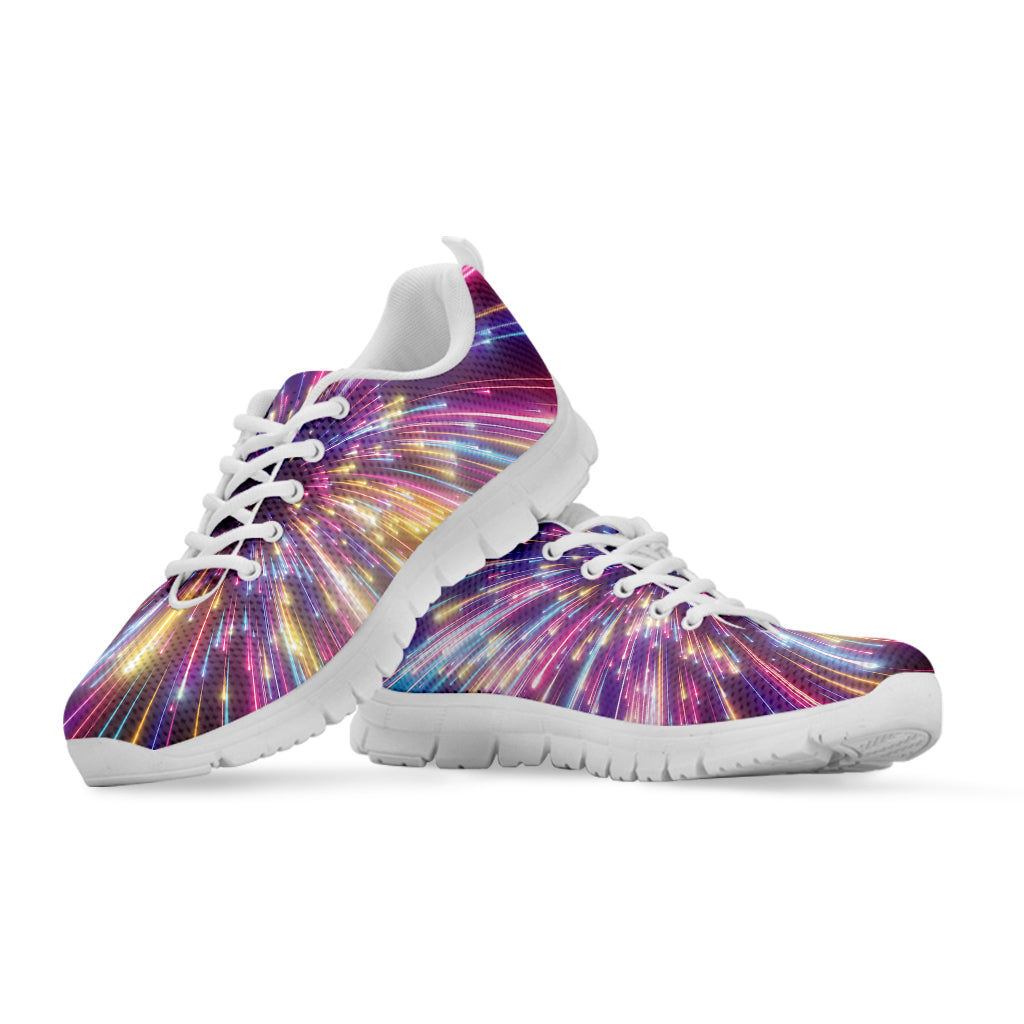 Colorful Hyperspace Print White Sneakers