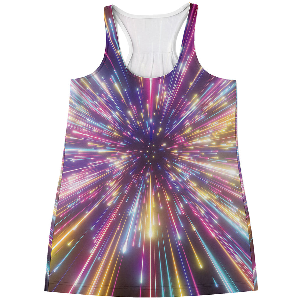 Colorful Hyperspace Print Women's Racerback Tank Top